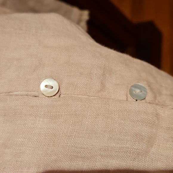 Zara Cream V-Neck Button Down, Fringe On Sleeves, Boho, Sz Med. - Picture 3 of 7